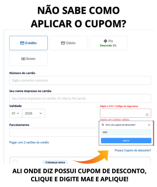 Passo a passo cupom